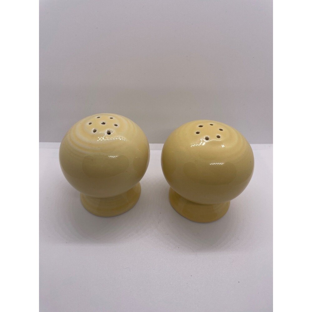 vintage Fiesta Yellow Salt and Pepper Shaker Set Round Ball original-stoppers